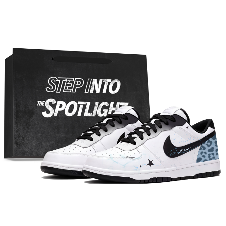 Nike Nike Big Skateboard Shoes Men's Low Top White Black Blue Color Block Patchwork