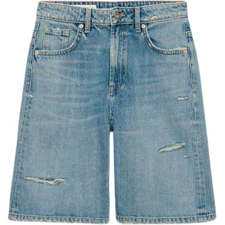 ZARA Trf Denim Shorts Women's Blue Moderate