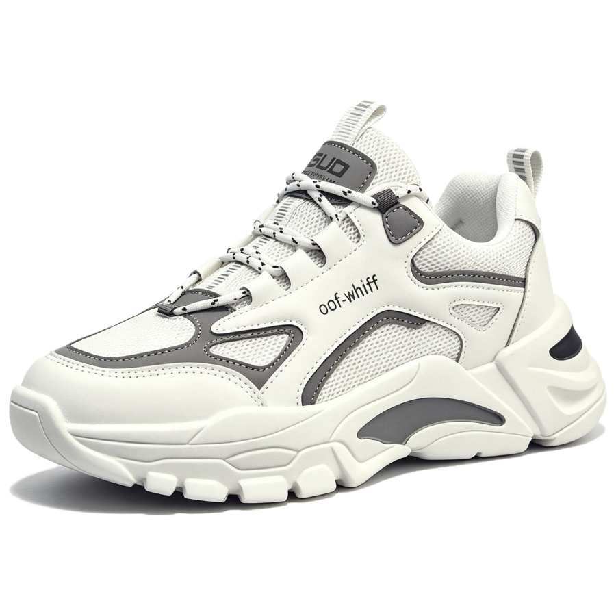 JBBCN Chunky Sneakers Men's Low Top White Gray Orange Black Multicolor