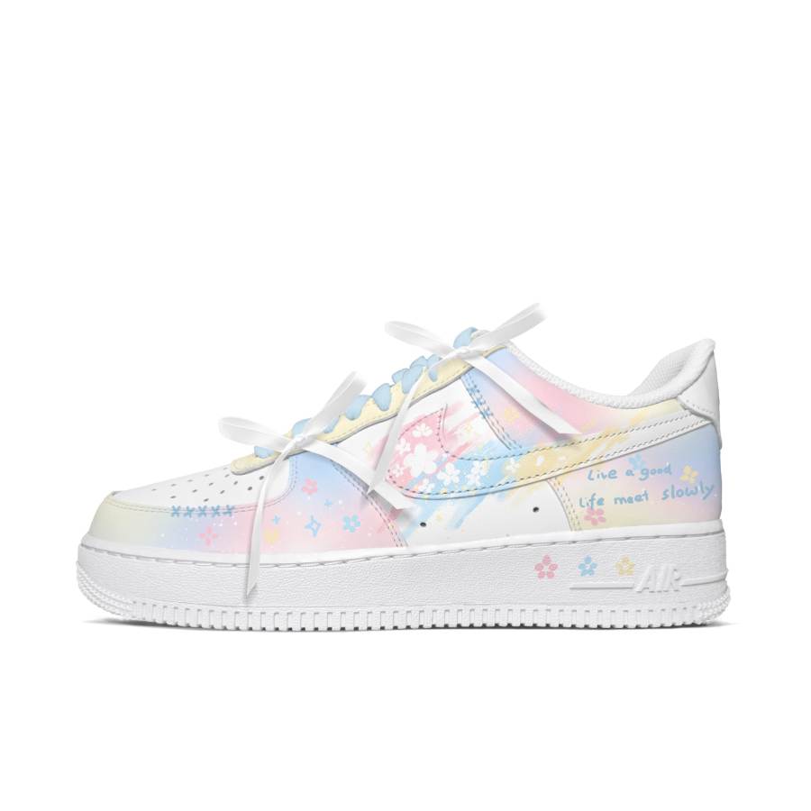 Nike Nike Air Force 1 Skateboard Shoes Men's Low Top White/Pink/Blue