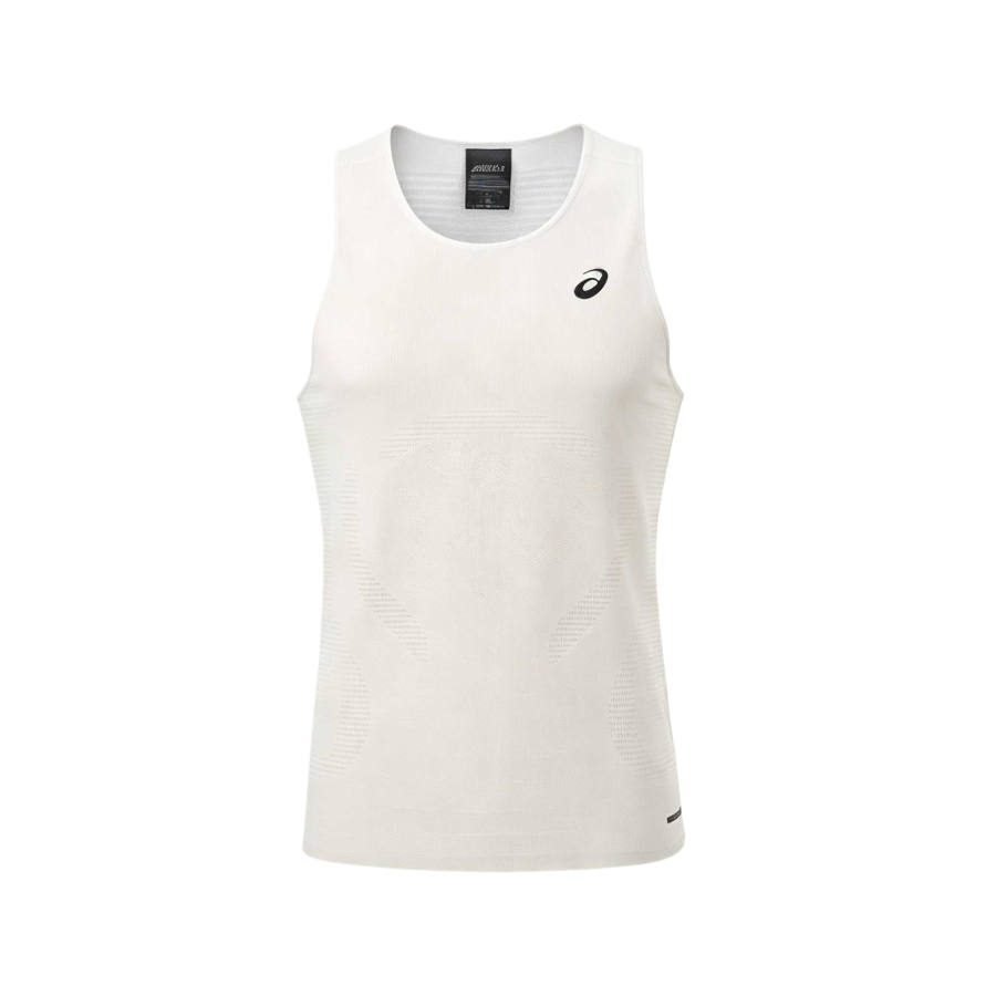 ASICS Metarun Running Tank Tops Men's Beige Crew Neck Straight Fit