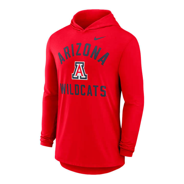 Nike Nike Dri Fit College T Shirts Men's Red Hooded Non Detachable Moderate