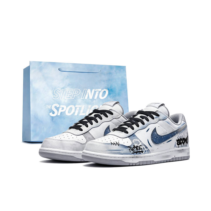 Nike Nike Dunk Skateboard Shoes Unisex Low Top Gray/Blue