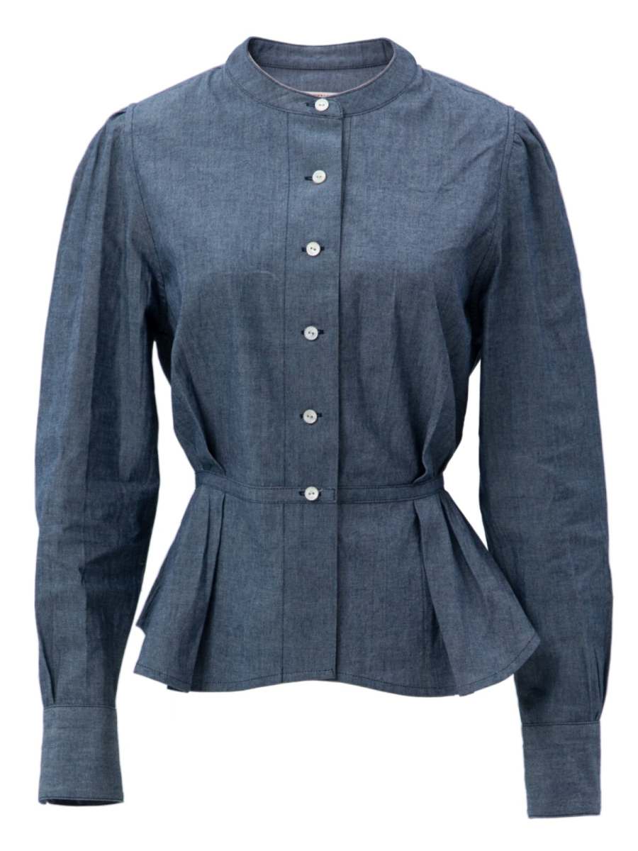 Sugarfunk Shirts Women's Image Color Stand Collar Thin Nipped In Waist
