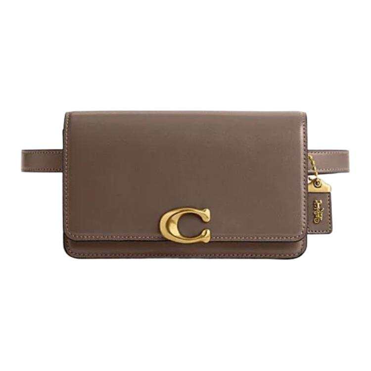 COACH Bandit Cow Leather Crossbody Bag, Fanny Pack Small Women's Dark Lime Gray