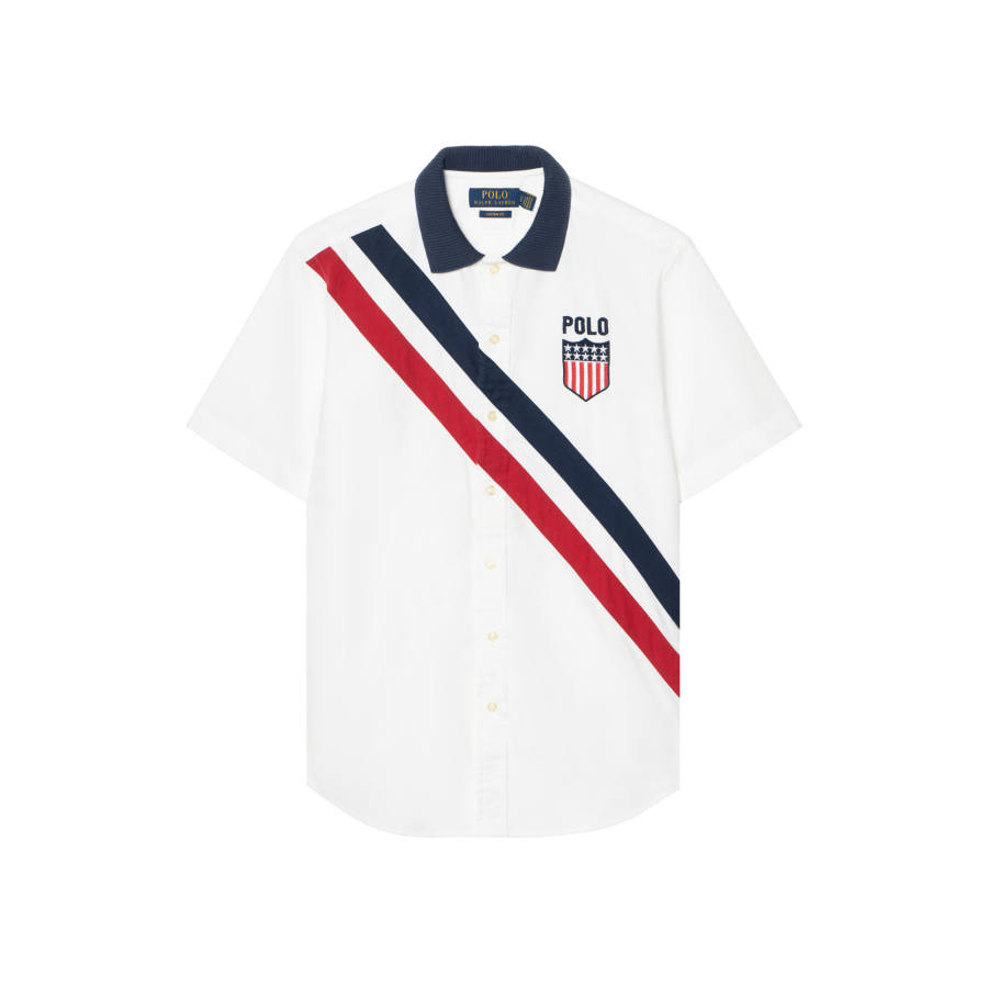 Polo Ralph Lauren Shirts Men's White Lapel Moderate Nipped In Waist