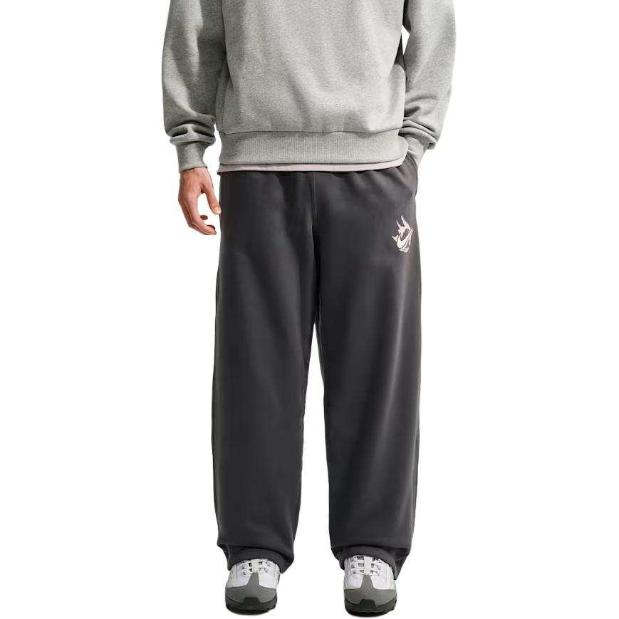 Nike Nike Solo Swoosh Fleece Pants Men's Charcoal Gray Moderate Straight Fit Pants