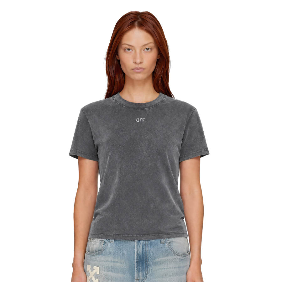 OFF-WHITE OFF WHITE T Shirts Women's Crew Neck Moderate Straight Fit