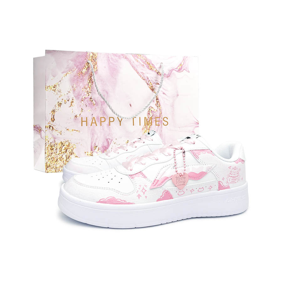 Li-Ning Li Ning Floating Boat Skateboard Shoes Unisex Low Top White/Pink