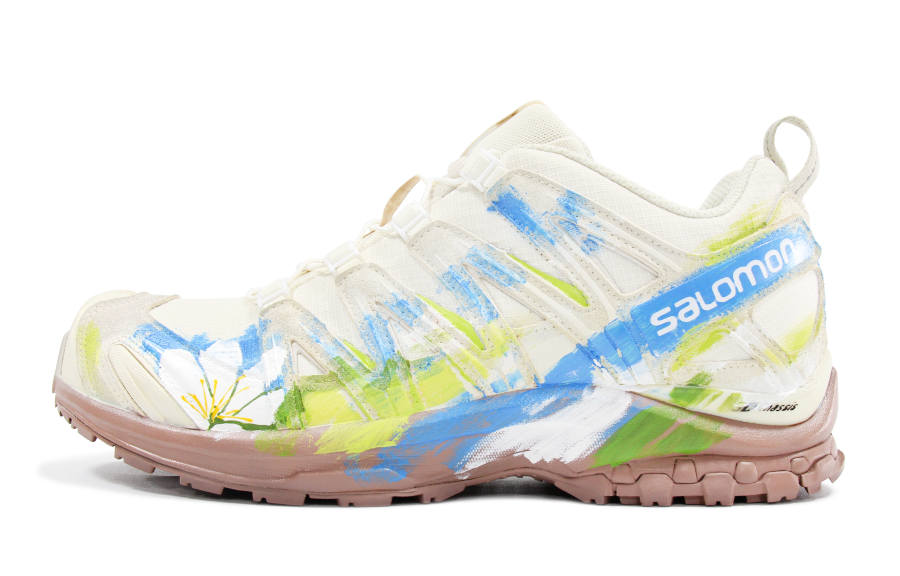 SALOMON XA PRO 3D Running Shoes Unisex Low Top Beige Brown Blue Green
