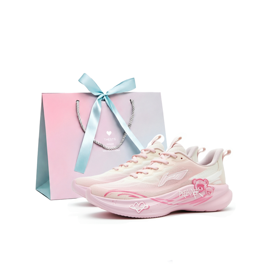 Li-Ning Li Ning Light Breeze Running Shoes Women's Low Top Pink, White, Fuchsia