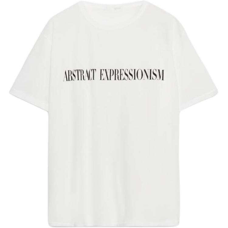 ZARA T Shirts Women's Frosted White Crew Neck