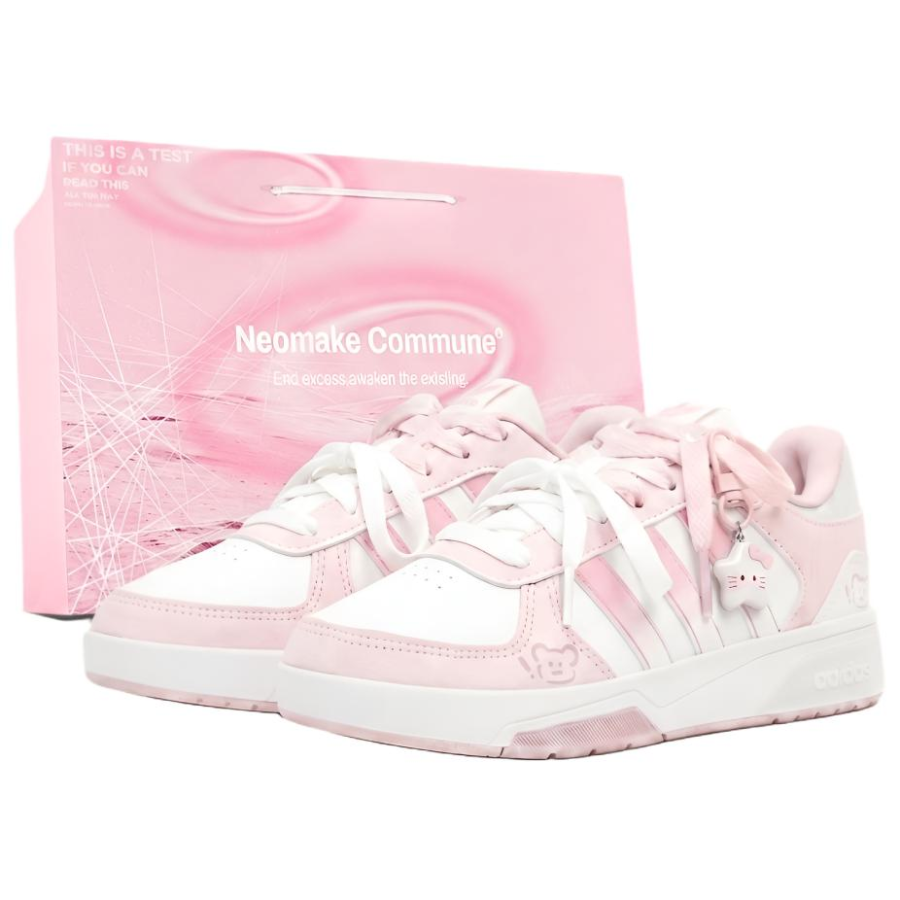 Adidas Adidas COURTBEAT Skateboard Shoes Women's Low Top Pink White Multicolor