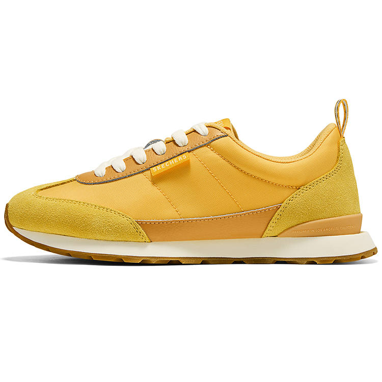 Skechers Canvas Rebound Breathable Abrasion Resistant Low top Running Shoes Women's Yellow