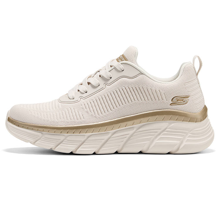 Skechers BOBS B FLEX Breathable Support Rebound Low top Casual Shoes Women's White Gold