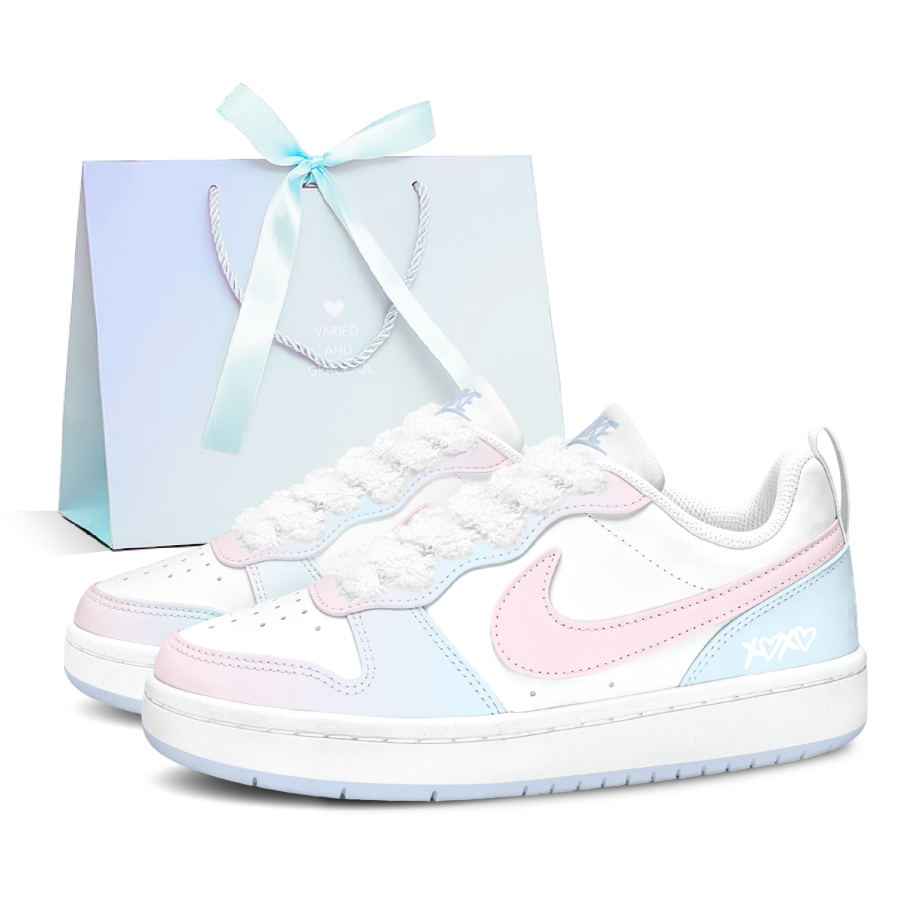 Nike Nike Court Borough Skateboard Shoes Unisex Low Top Blue/Pink
