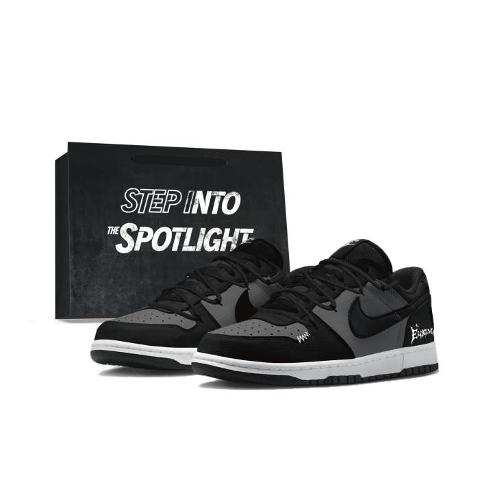 Nike Nike Big Skateboard Shoes Men's Low Top Black/White/Gray