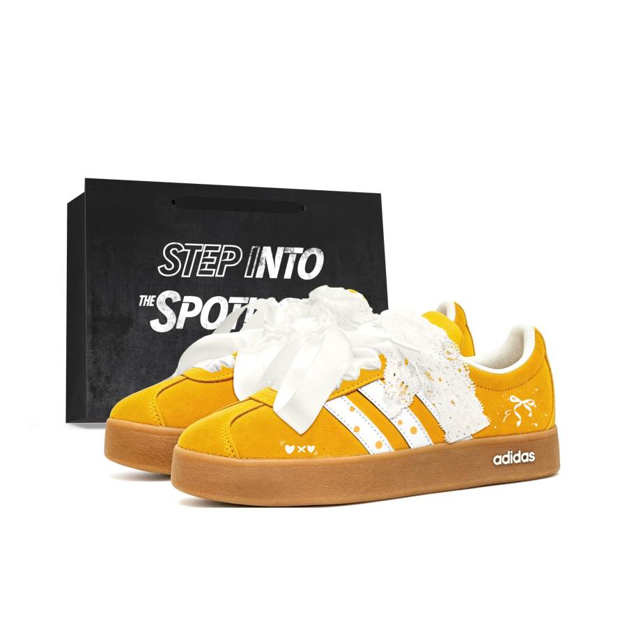 Adidas Adidas Vl Court Classic German Army Trainers Unisex Low Top Yellow/White