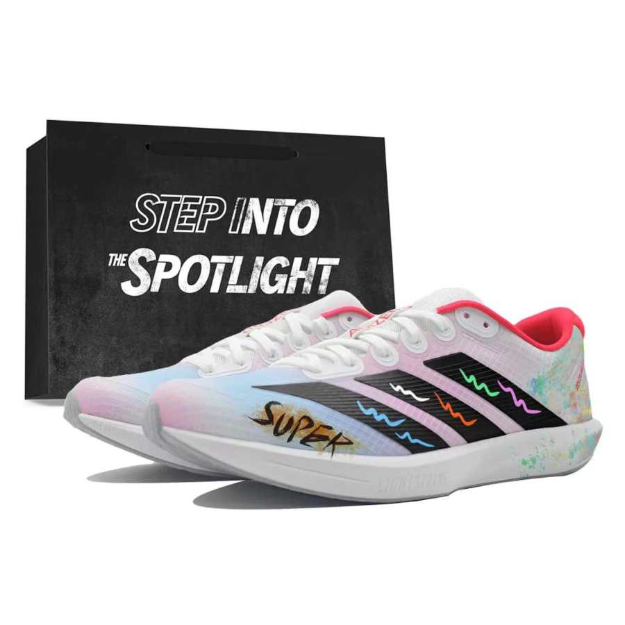 Adidas Adidas Adizero BK Running Shoes Unisex Low Top Blue, Pink