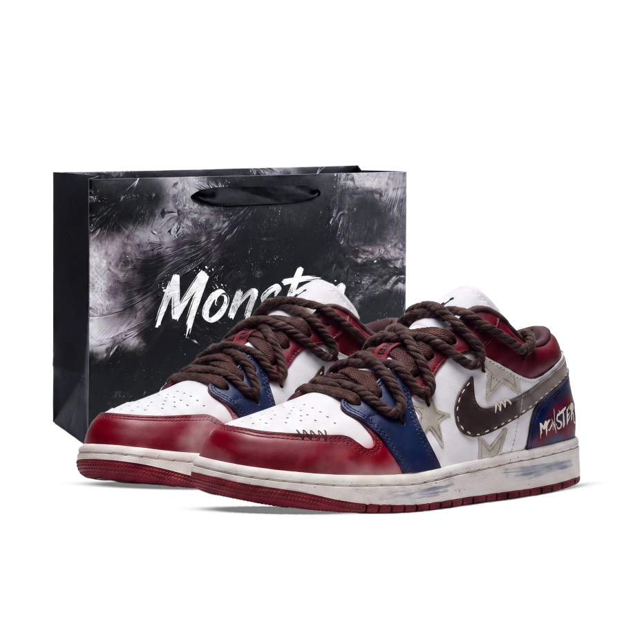Jordan Jordan Air Jordan 1 Basketball Shoes Unisex Low Top Black/Blue/Red/Brown