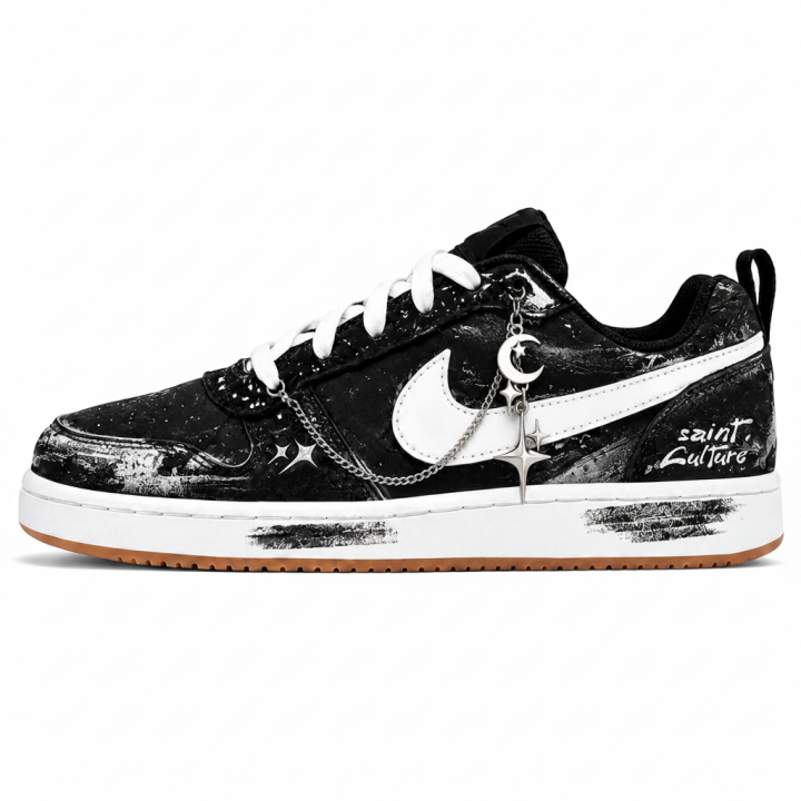 Nike Nike Court Borough Skateboard Shoes Men's Low Top Black White Gray