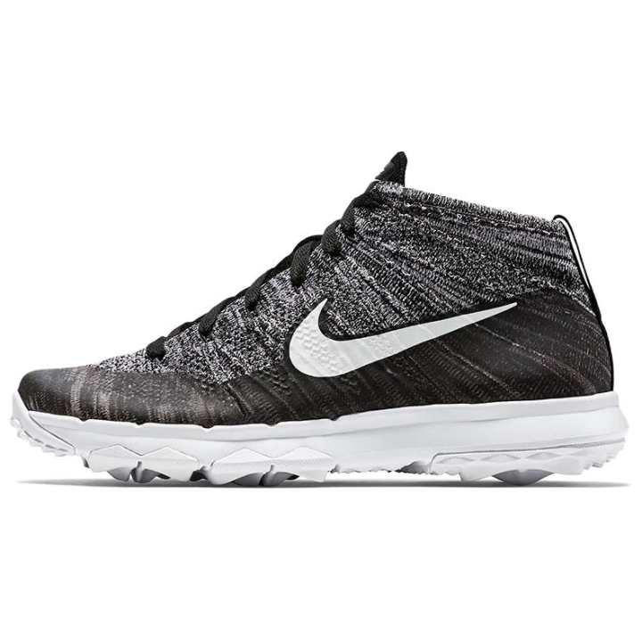 Nike Nike Flyknit Chukka Golf Shoes Unisex Black White Gray