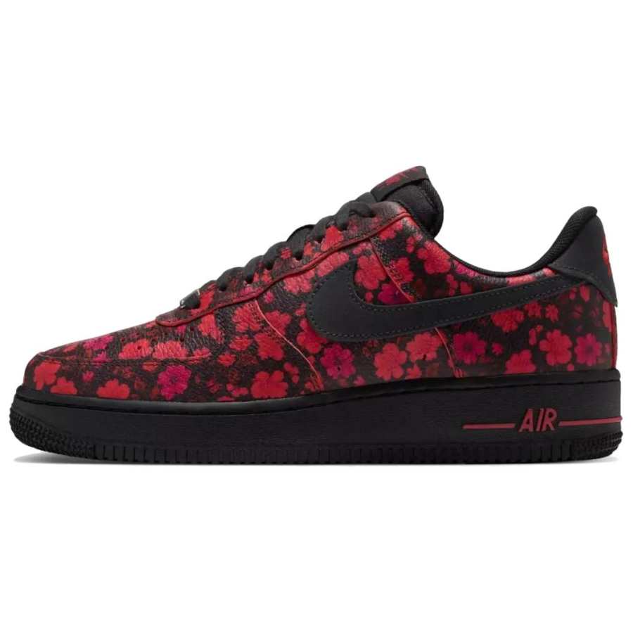 Nike LIBERTY X Nike Air Force 1 Skateboard Shoes Unisex Low Top Black Red