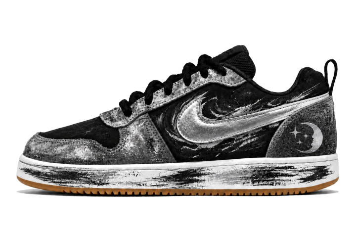 Nike Nike Court Borough Skateboard Shoes Men's Low Top Black White Silver