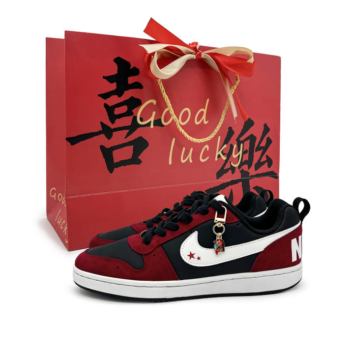 Nike Nike Court Borough Skateboard Shoes Unisex Low Top Red Black