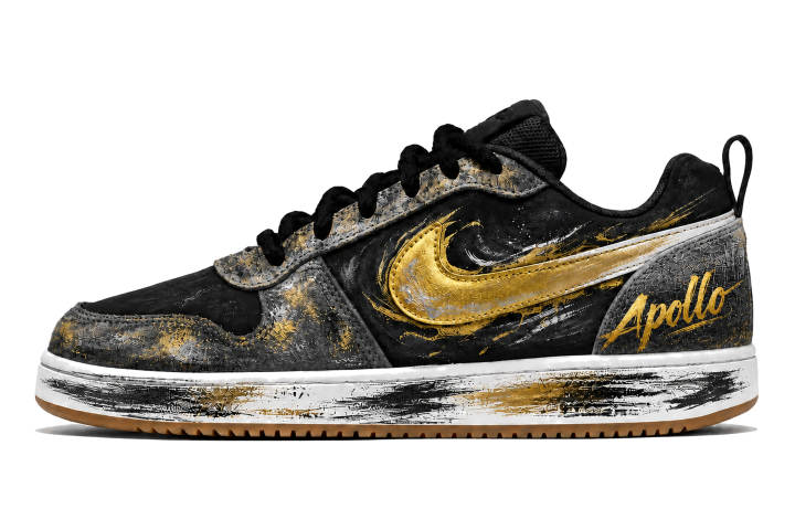 Nike Nike Court Borough Skateboard Shoes Men's Low Top Black White Gold