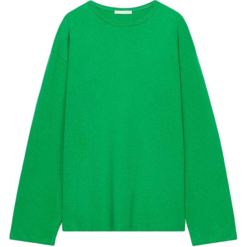 ZARA T Shirts Women's Green Crew Neck