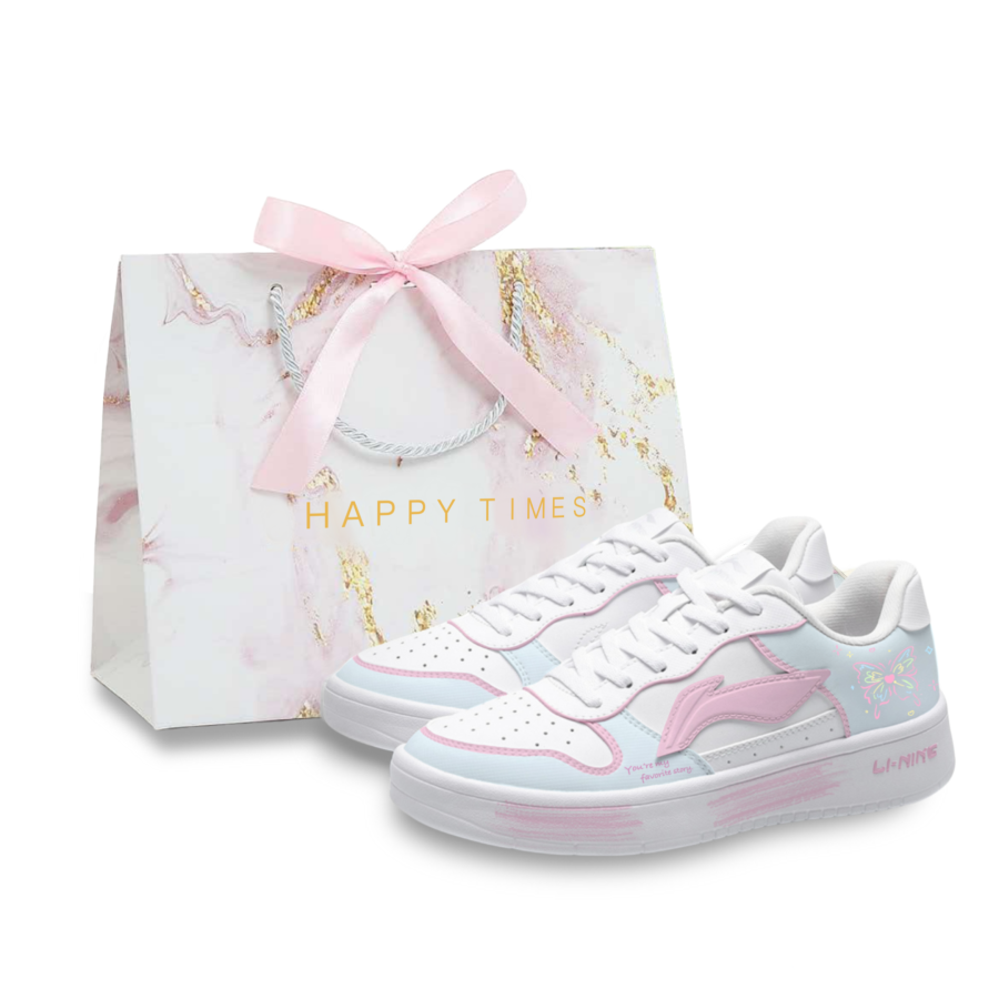 Li-Ning Li Ning Floating Boat Skateboard Shoes Women's Low Top Blue Pink