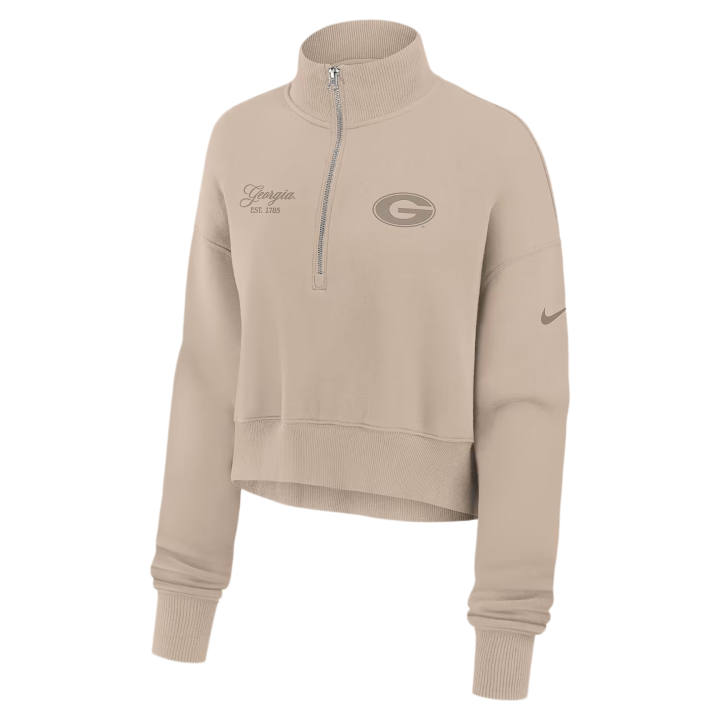 Nike Nike College Sweatshirts Women's Tan/Beige Stand Collar Moderate