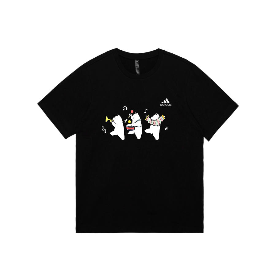Adidas Adidas MUST HAVES T Shirts Unisex Black Crew Neck Moderate Straight Fit