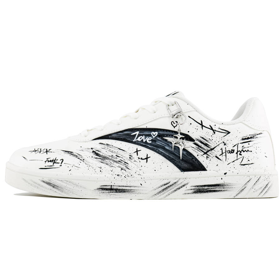 ANTA Active Skateboard Shoes Men's Low Top White/Black