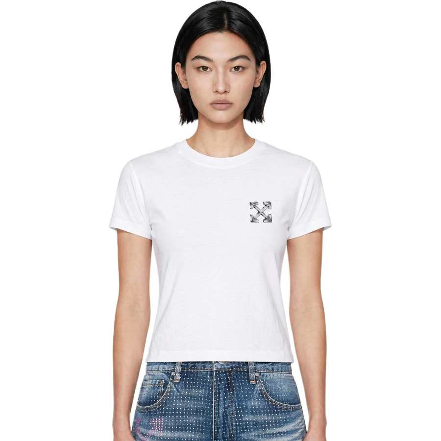 OFF-WHITE OFF WHITE T Shirts Women's Crew Neck Thin Straight Fit