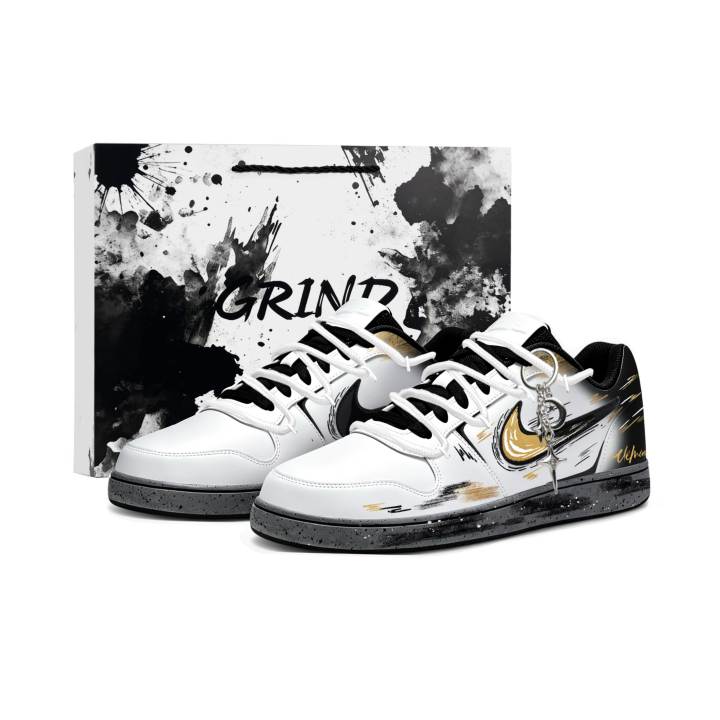 Nike Nike EBERNON Skateboard Shoes Men's Low Top Gold/Gray