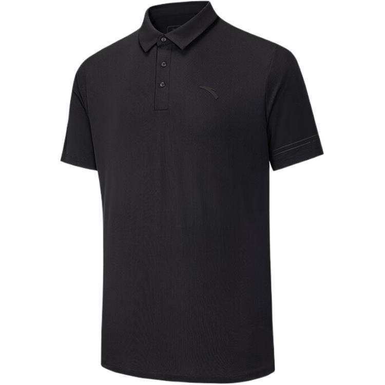 ANTA Variety Training Collection Polo Shirts Men's Black Polo Collar Moderate Straight Fit