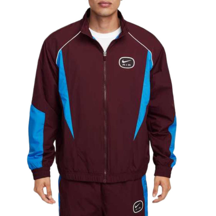 Nike Nike Jackets Men's Burgundy Red/Light Photo Blue/White Stand Collar Moderate