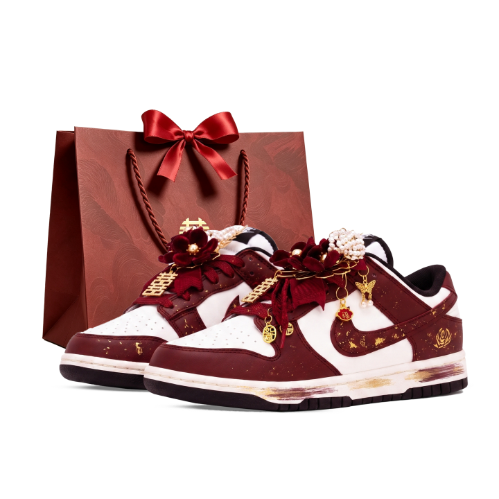 Nike Nike Dunk Skateboard Shoes Unisex Low Top White/Red