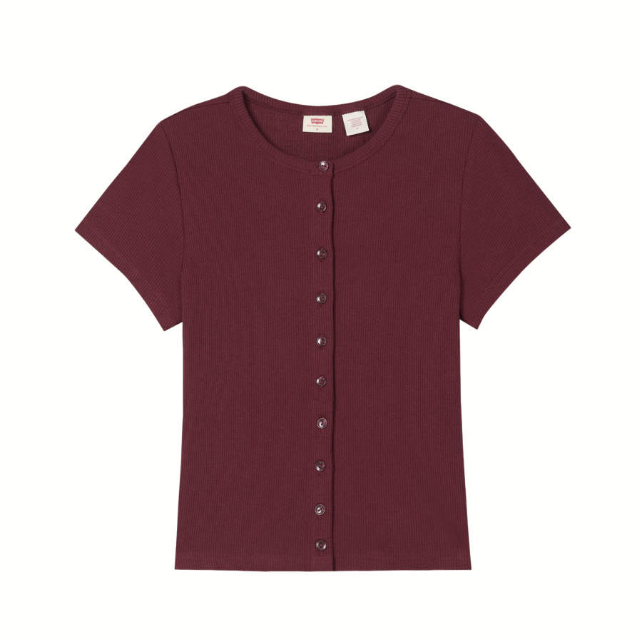 Levis T Shirts Women's Burgundy Crew Neck
