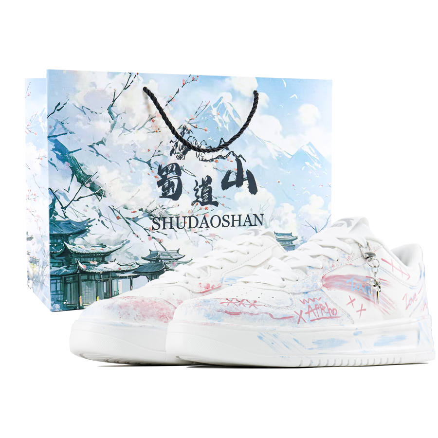ANTA Easy Skateboard Shoes Men's Low Top White/pink/light Blue