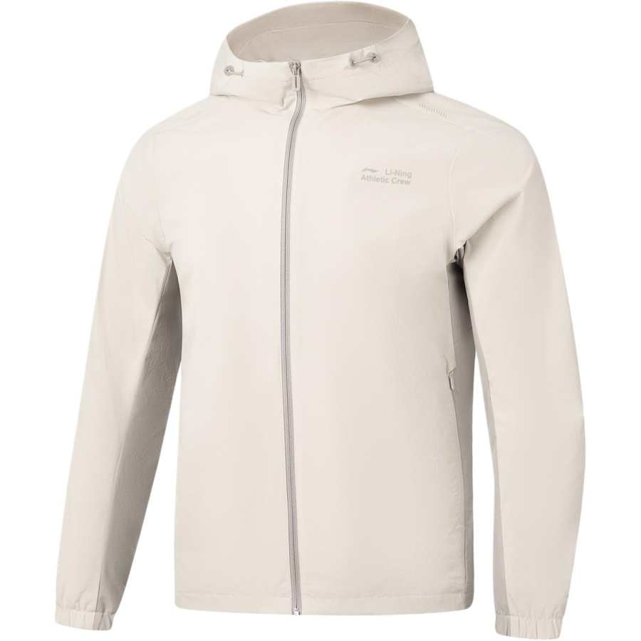 Li-Ning Li Ning Fitness Series Jackets Men's Sponge Gray Hooded Non Detachable Moderate Straight Fit