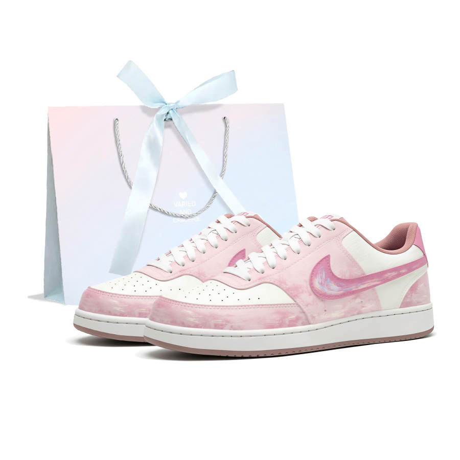 Nike Nike Court Vision Skateboard Shoes Women's Low Top Pink/White