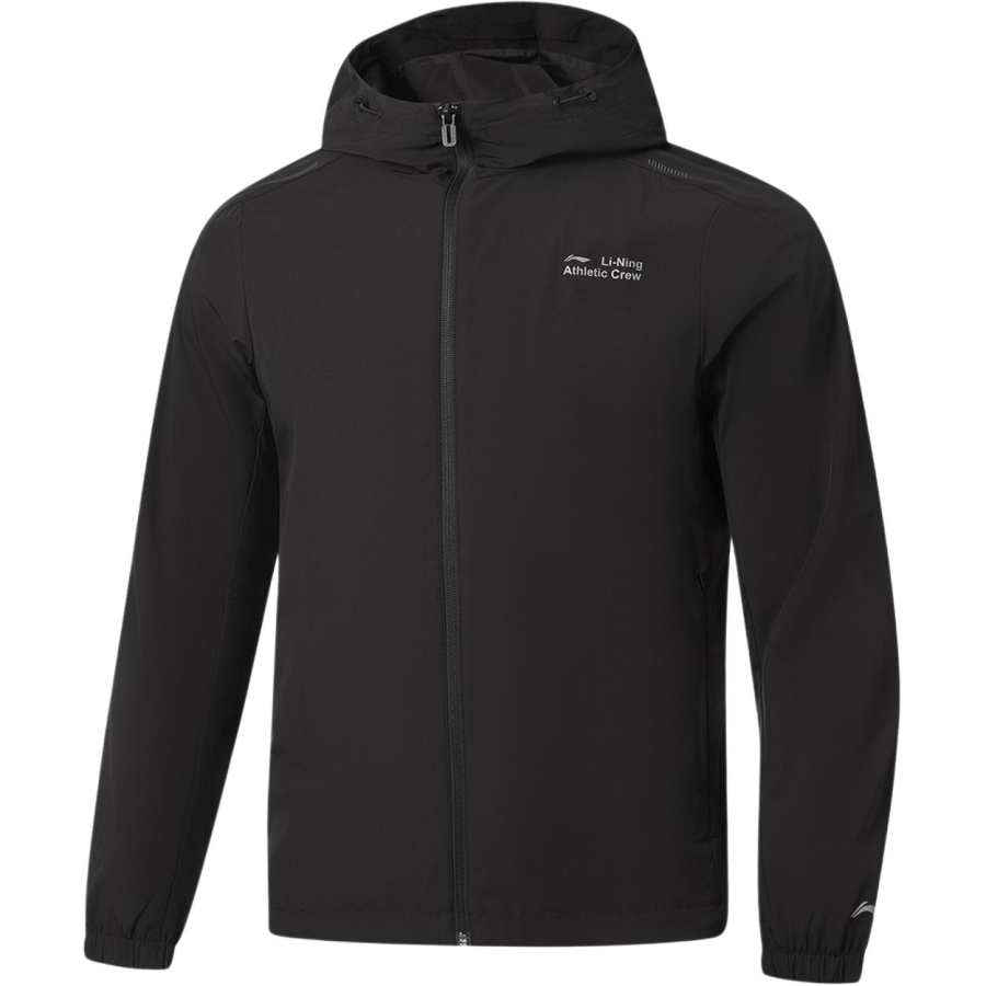 Li-Ning Li Ning Fitness Series Jackets Men's Black Hooded Non Detachable Moderate Straight Fit