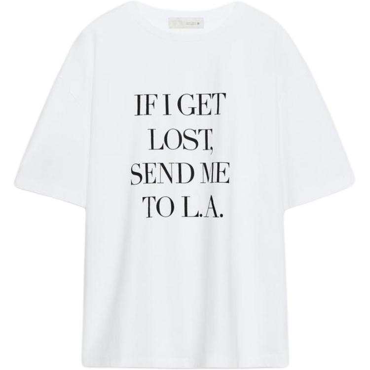 ZARA T Shirts Women's Frosted White Crew Neck