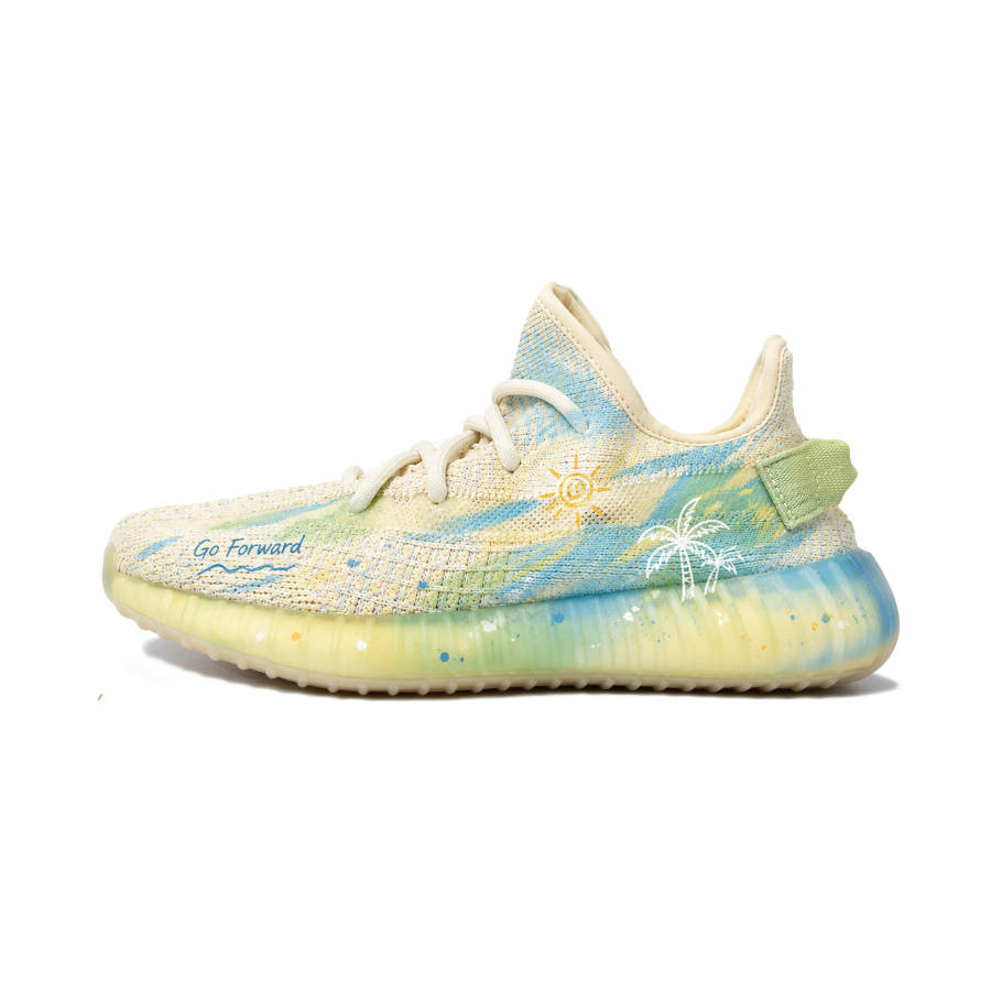 Adidas Adidas YEEZY BOOST 350 V2 Casual Shoes Unisex Low Top Yellow/Blue/Green