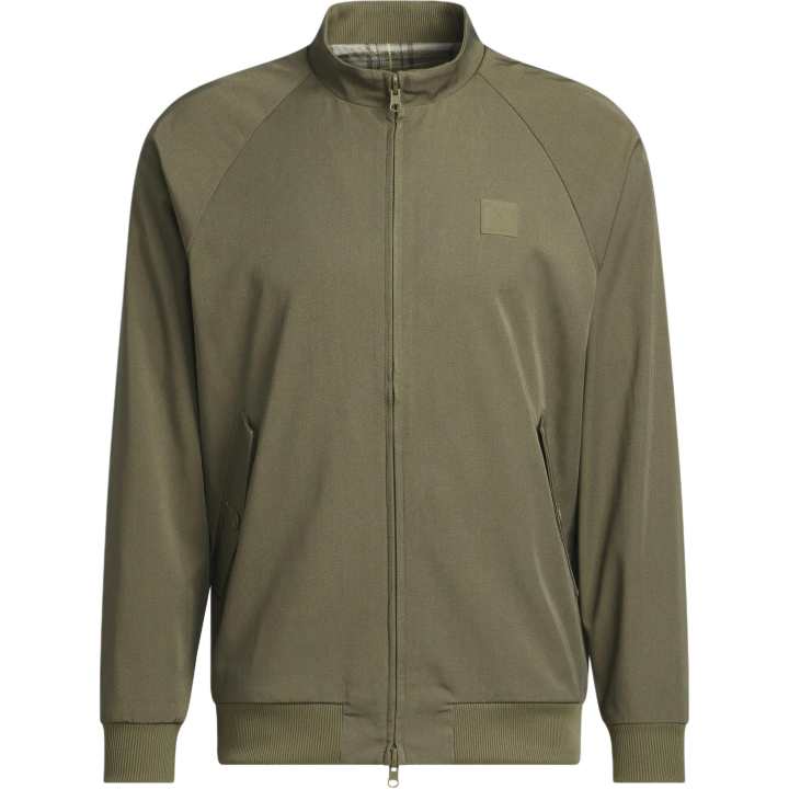 Adidas Adidas Golf Clothing Men's Strata Olive Green Stand Collar Moderate
