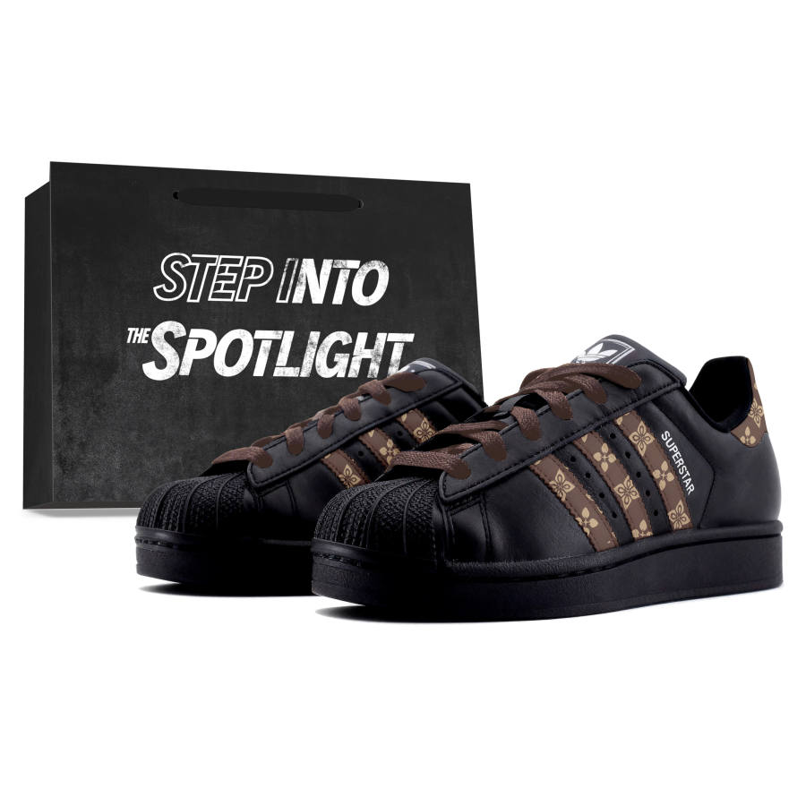 Adidas Originals Superstar 2 Skateboard Shoes Unisex Low Top Black Brown