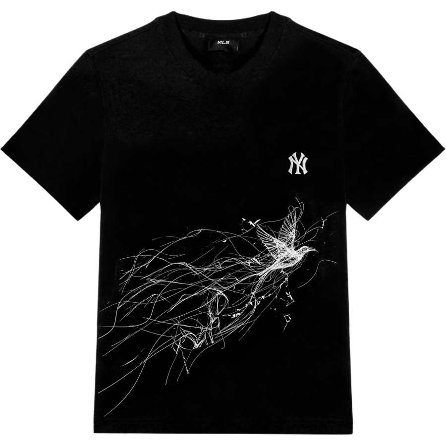 MLB T Shirts Unisex Black Crew Neck Moderate Straight Fit